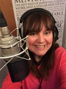 smooth voiceover recording session with Natalie Cooper British voice over actor