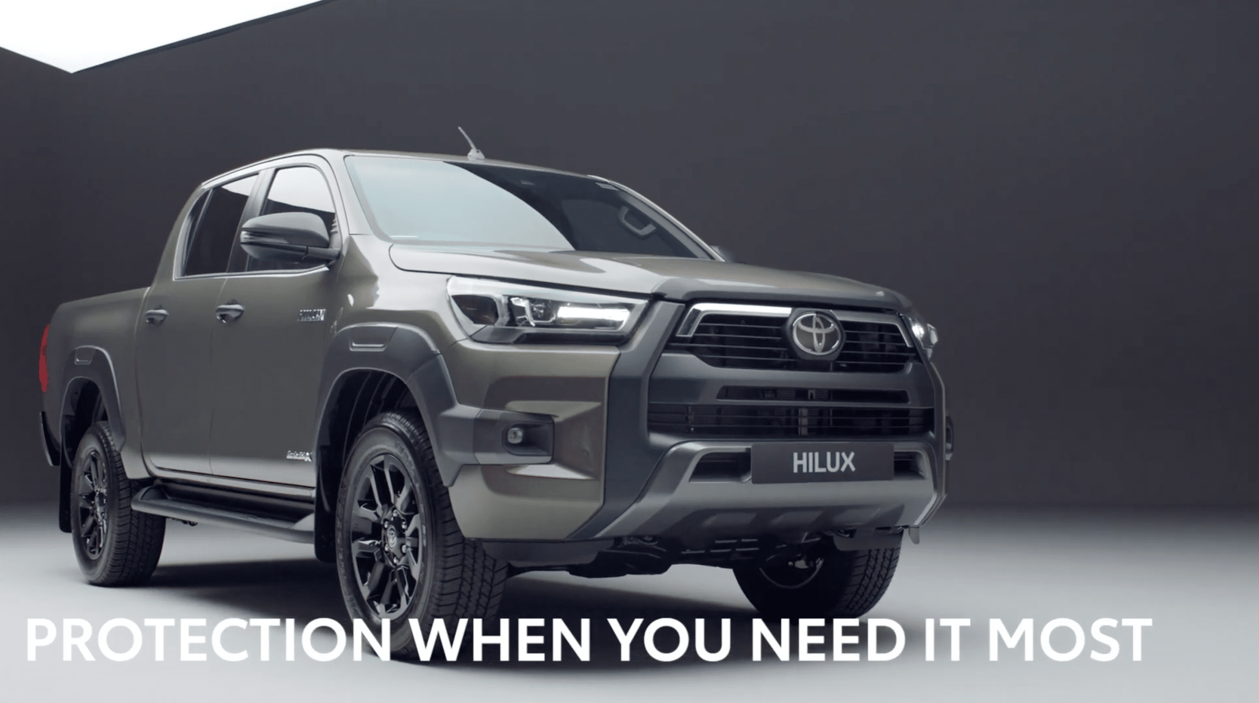 Toyota Hilux screen says protection when you need it most