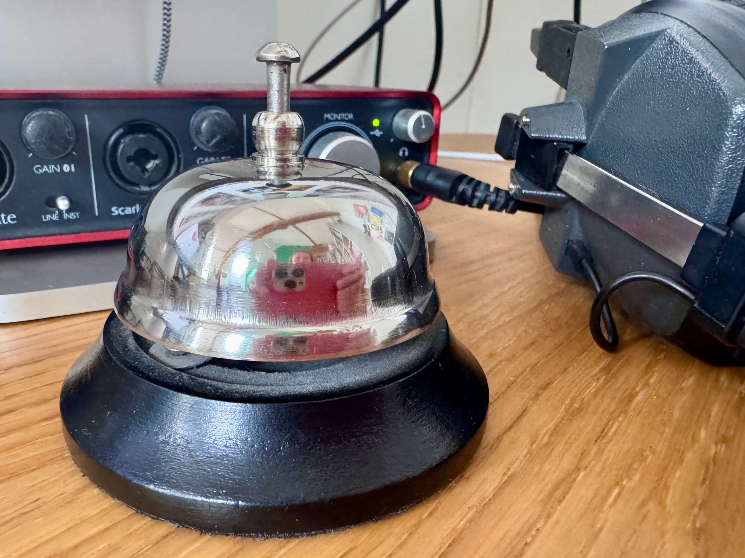 desk bell on Natalie's desk